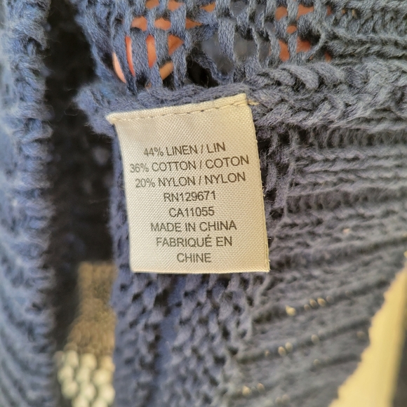 360 SWEATER  super cute blue open mesh knit jumper - Picture 4 of 8